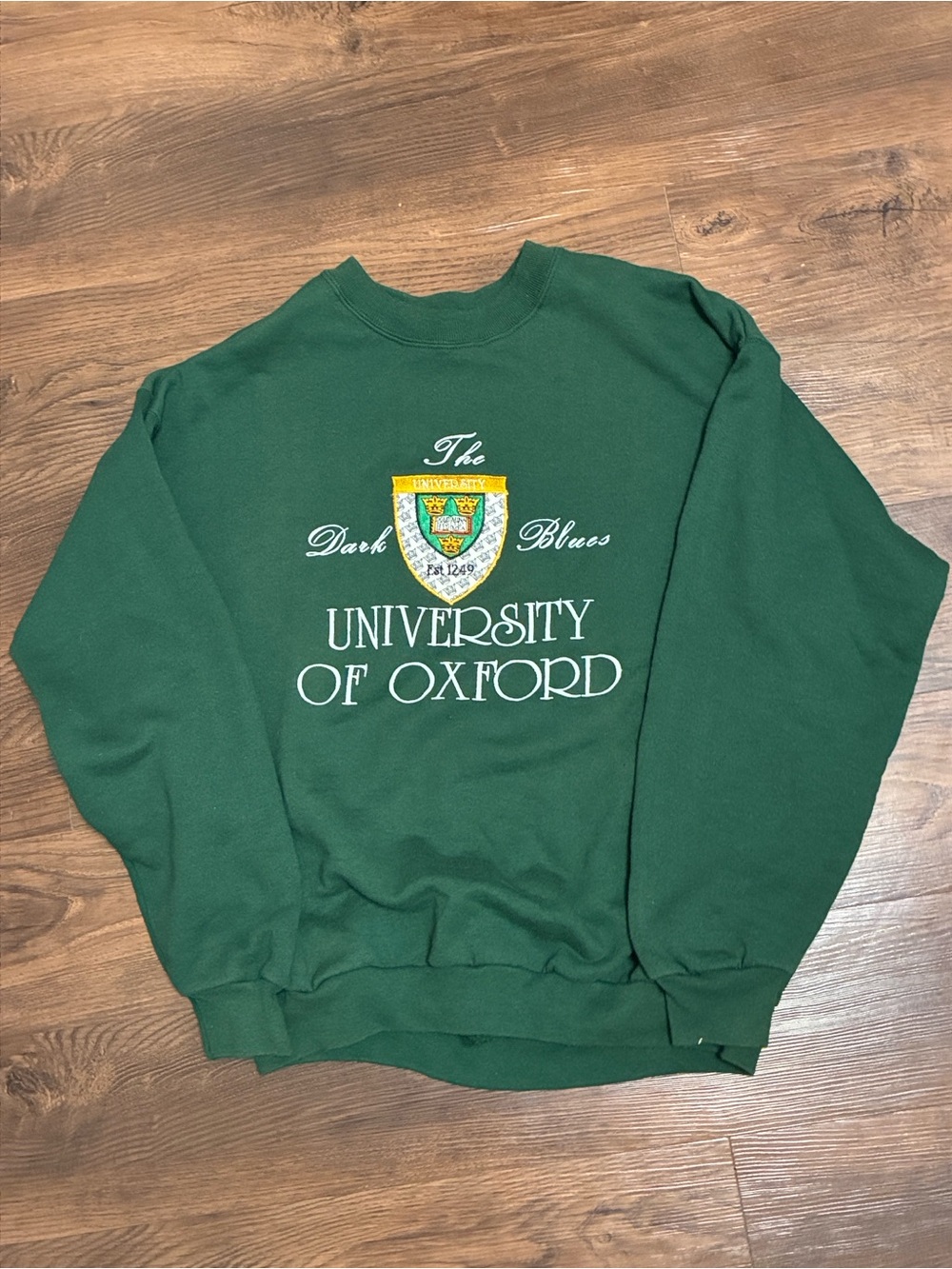 Vintage 80s Oxford University Crewneck Sweatshirt Men’s XL Screen Stars Green